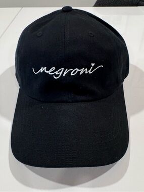 The Classic Black Cap with White Negroni Embroidery